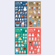 4 options for Miffy themed sticker sheets.