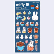 Sheet of puffy Miffy themed stickers, with  with a night time star and dance theme.