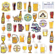 40 different holographic mini stickers of beer, real photos made into stickers and illustrations of bottles and glasses.