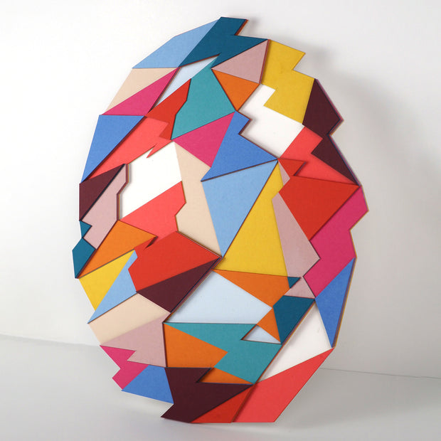 Geometric paper sculpture.