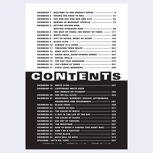 Table of contents, listing 32 different chapters.