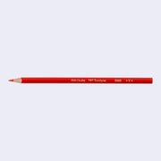 Single red sharpened pencil with a red body that says "High Quality Tombow 8900"