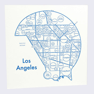 Archie's Press - Los Angeles Circle City Map Letterpress Print (Blue)